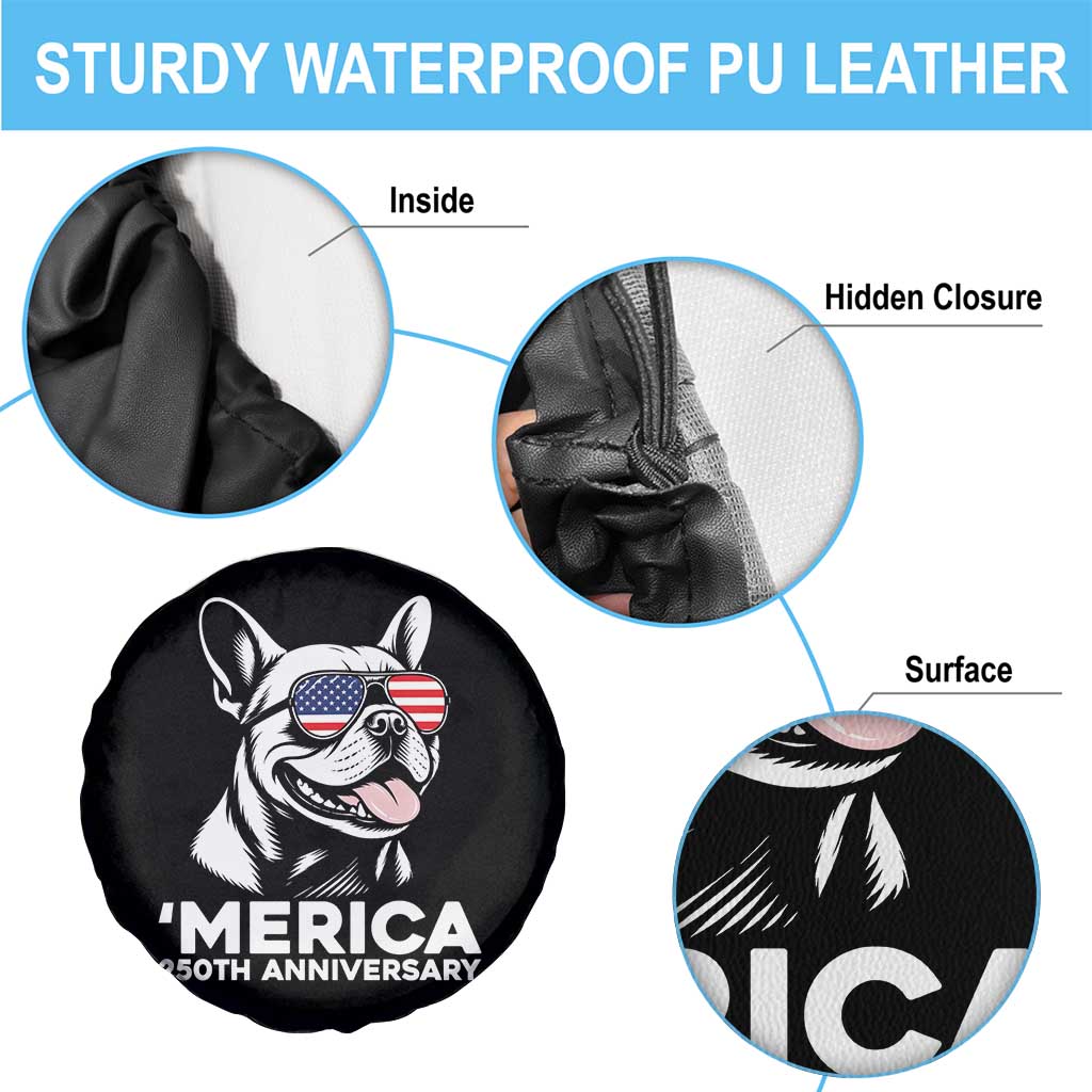 Merica French Bulldog Lover Spare Tire Cover 250th Anniversary Gift