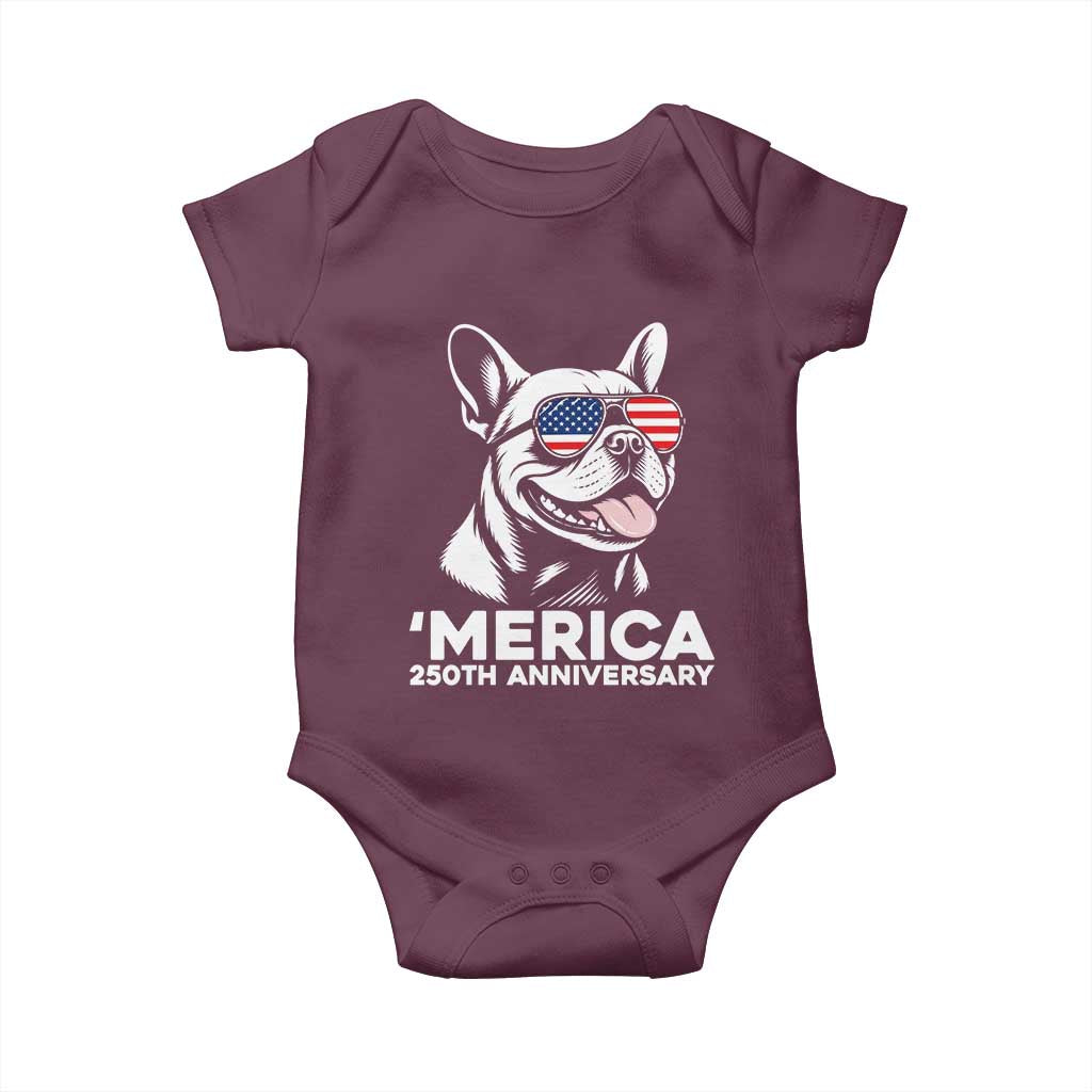 Merica French Bulldog Lover Baby Onesie 250th Anniversary Gift