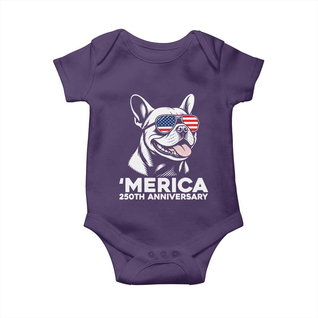 Merica French Bulldog Lover Baby Onesie 250th Anniversary Gift