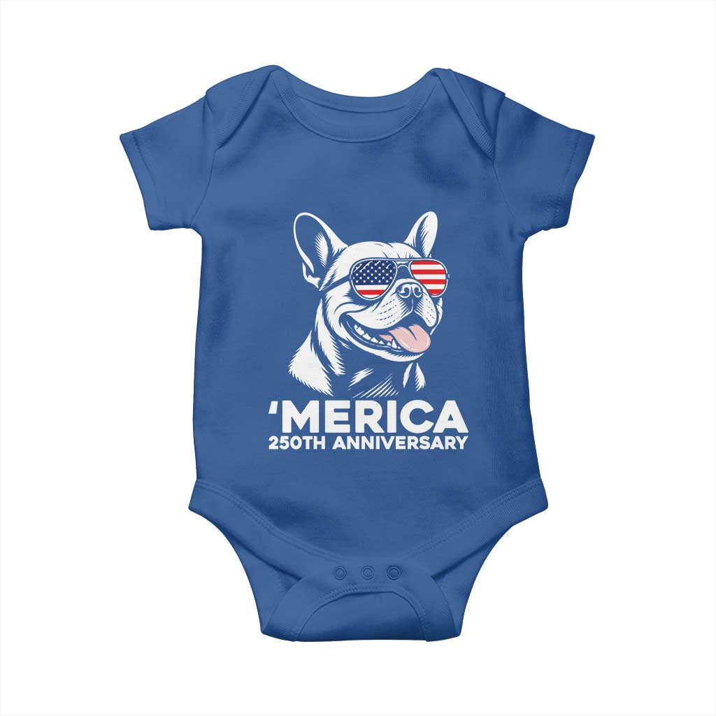 Merica French Bulldog Lover Baby Onesie 250th Anniversary Gift