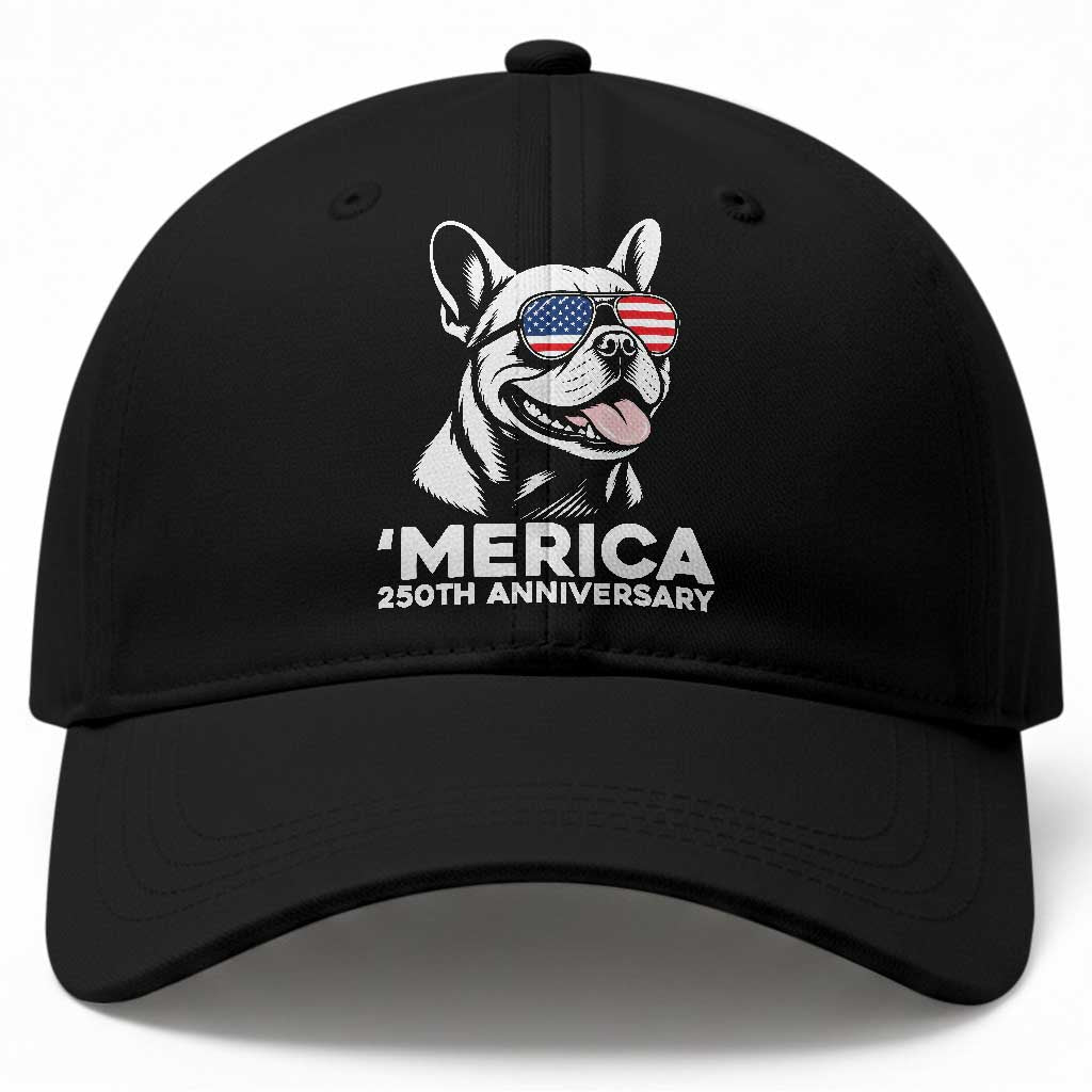 Merica French Bulldog Lover Baseball Cap 250th Anniversary Gift