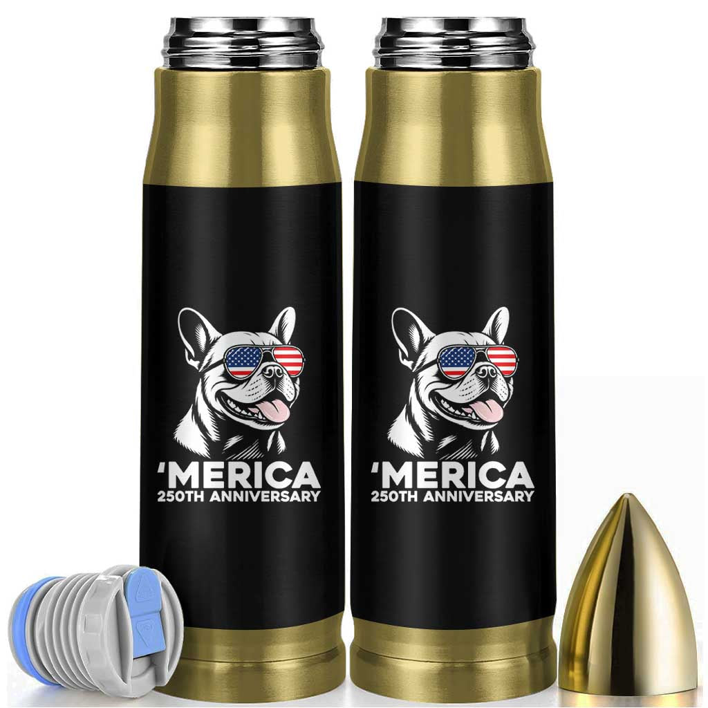 Merica French Bulldog Lover Bullet Tumbler 250th Anniversary Gift