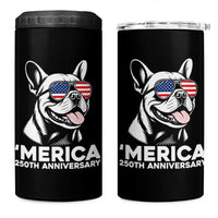 Merica French Bulldog Lover 4 in 1 Can Cooler Tumbler 250th Anniversary Gift