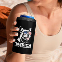 Merica French Bulldog Lover 4 in 1 Can Cooler Tumbler 250th Anniversary Gift