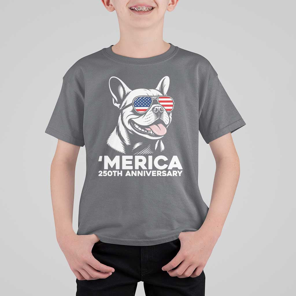 Merica French Bulldog Lover T Shirt For Kid 250th Anniversary Gift