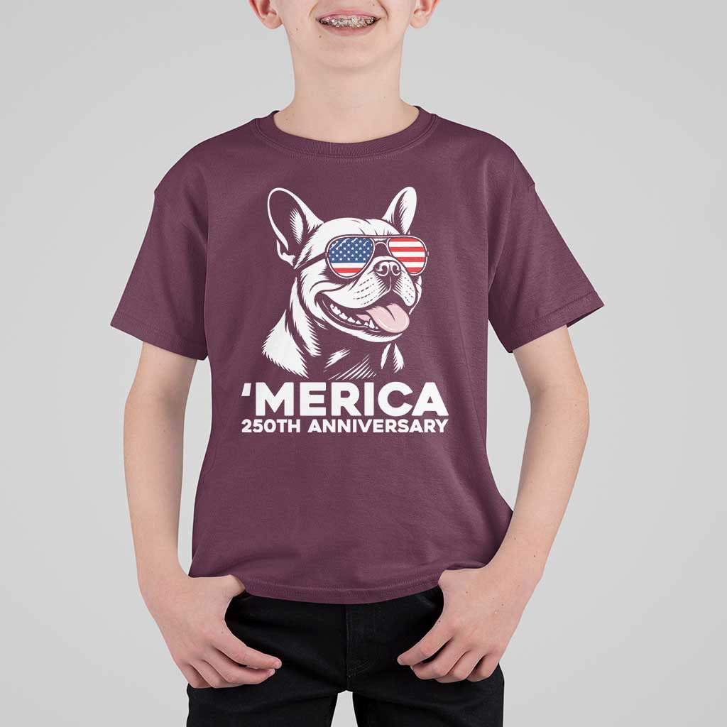 Merica French Bulldog Lover T Shirt For Kid 250th Anniversary Gift