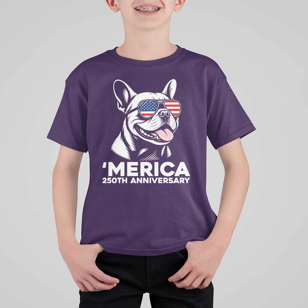 Merica French Bulldog Lover T Shirt For Kid 250th Anniversary Gift