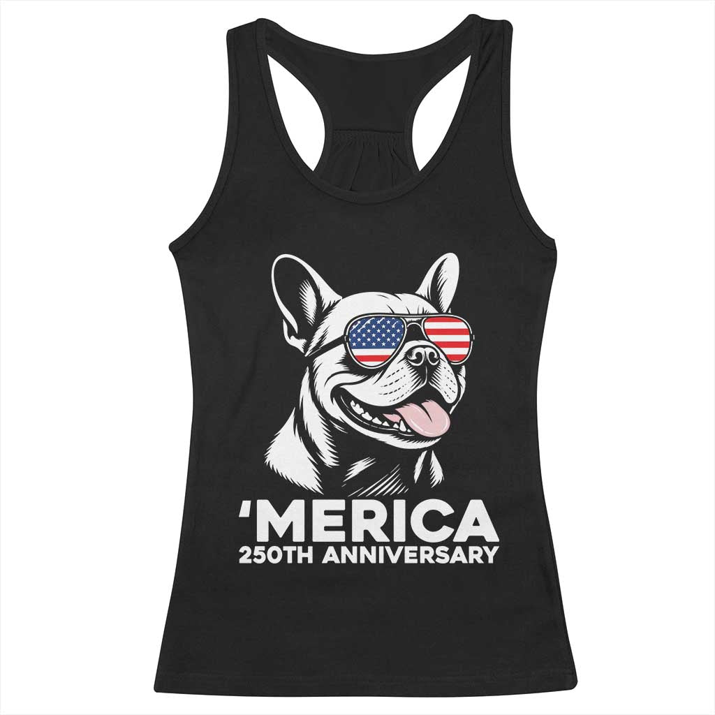 Merica French Bulldog Lover Racerback Tank Top 250th Anniversary Gift