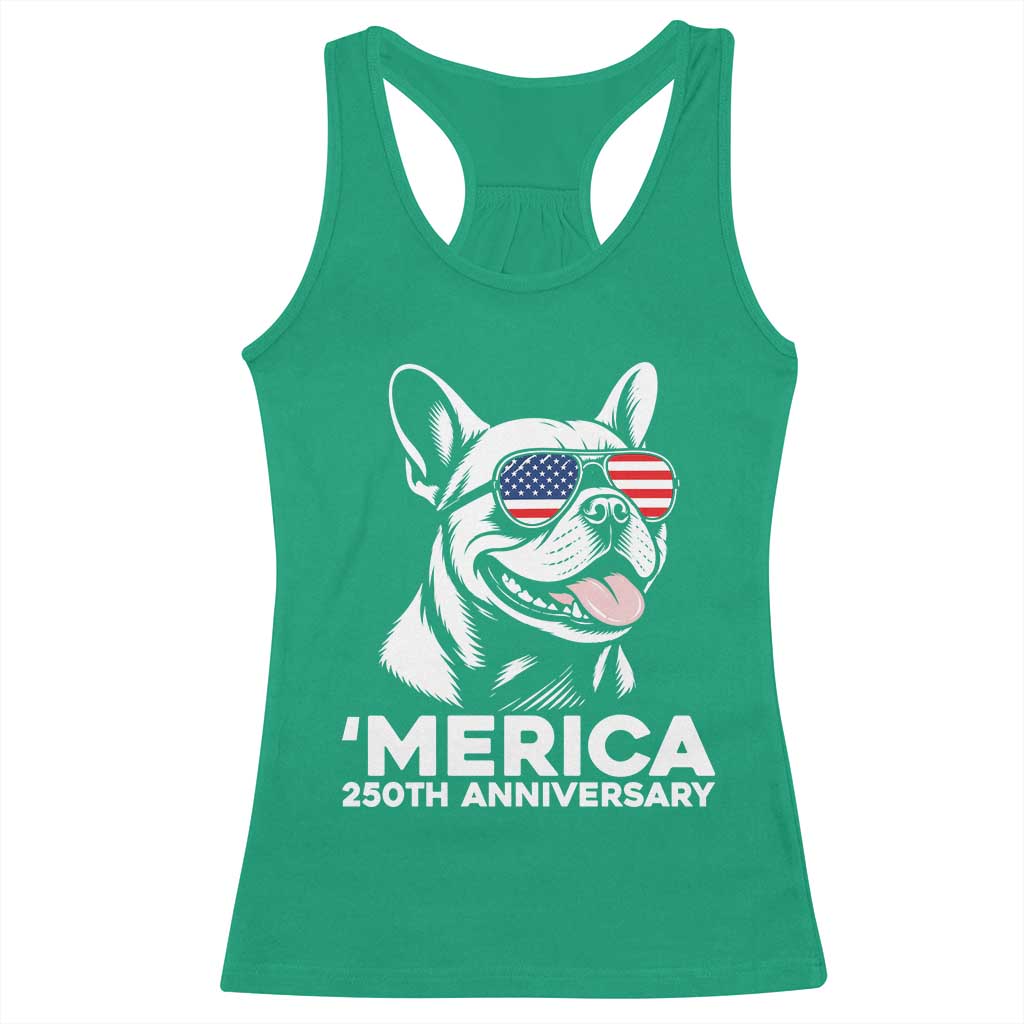 Merica French Bulldog Lover Racerback Tank Top 250th Anniversary Gift