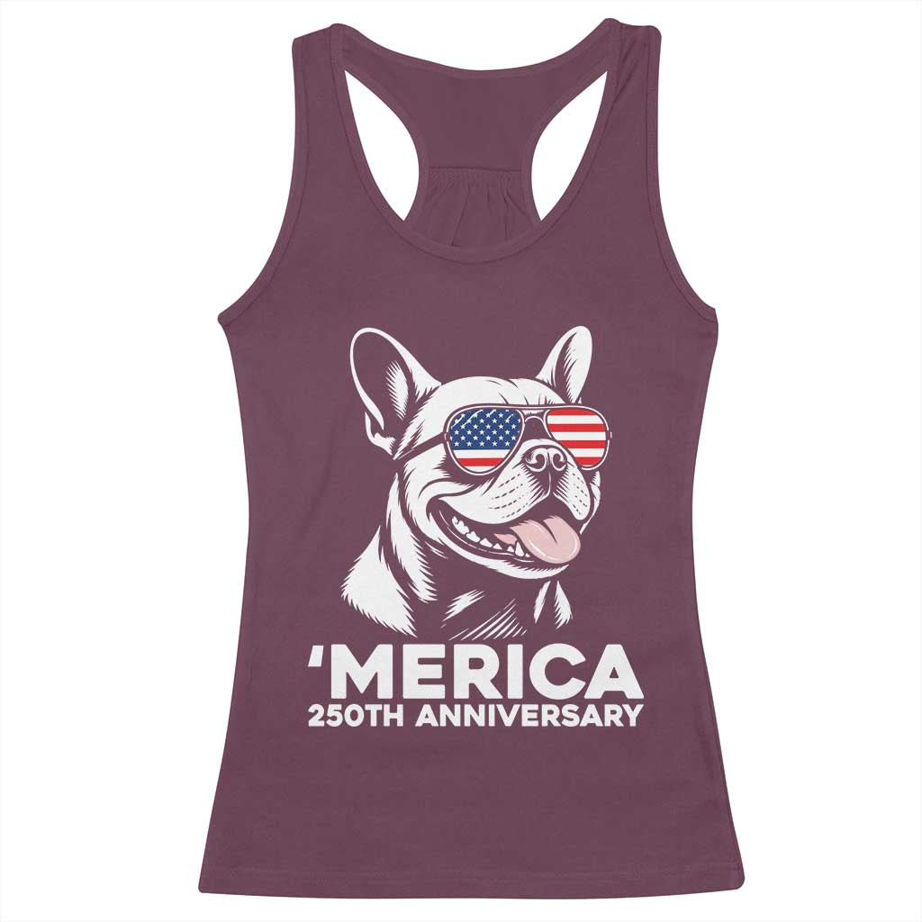 Merica French Bulldog Lover Racerback Tank Top 250th Anniversary Gift