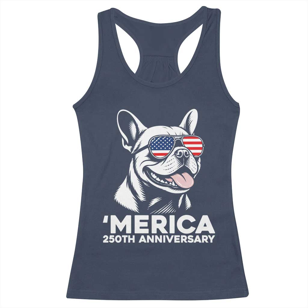 Merica French Bulldog Lover Racerback Tank Top 250th Anniversary Gift