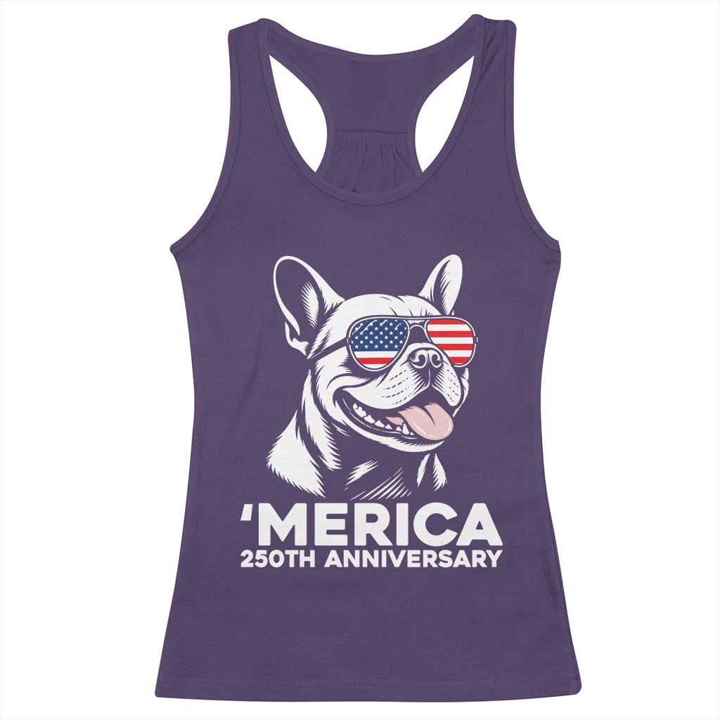 Merica French Bulldog Lover Racerback Tank Top 250th Anniversary Gift