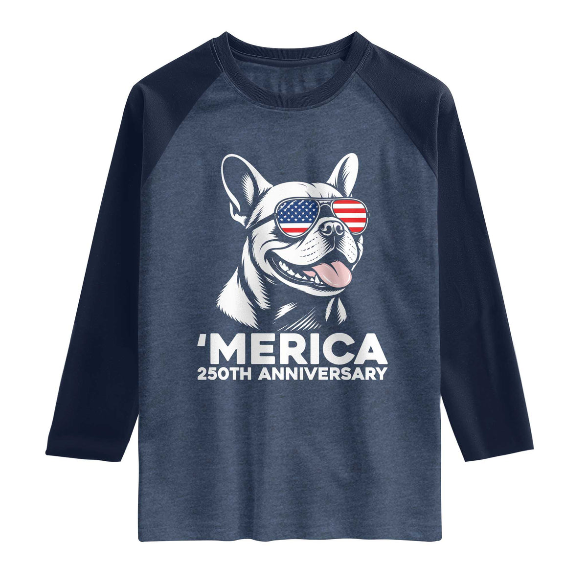 Merica French Bulldog Lover Raglan Shirt 250th Anniversary Gift