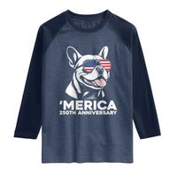 Merica French Bulldog Lover Raglan Shirt 250th Anniversary Gift