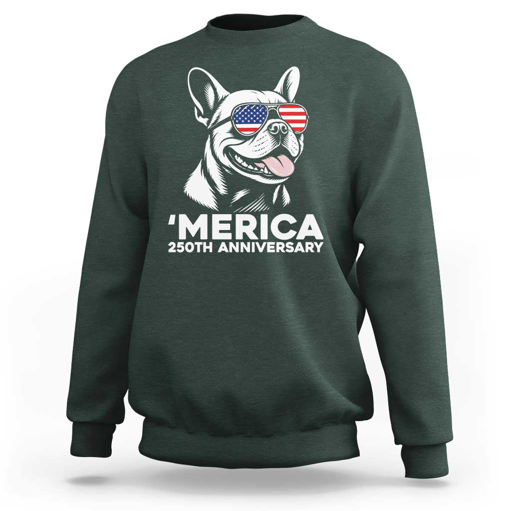 Merica French Bulldog Lover Sweatshirt 250th Anniversary Gift