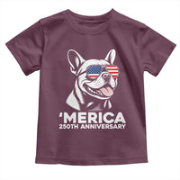 Merica French Bulldog Lover Toddler T Shirt 250th Anniversary Gift