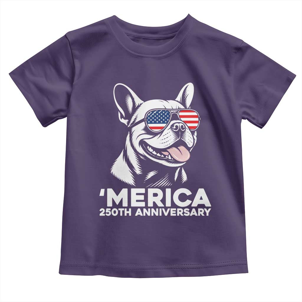 Merica French Bulldog Lover Toddler T Shirt 250th Anniversary Gift