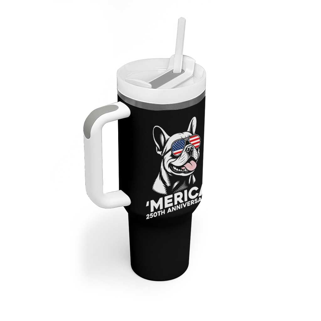 Merica French Bulldog Lover Tumbler With Handle 250th Anniversary Gift