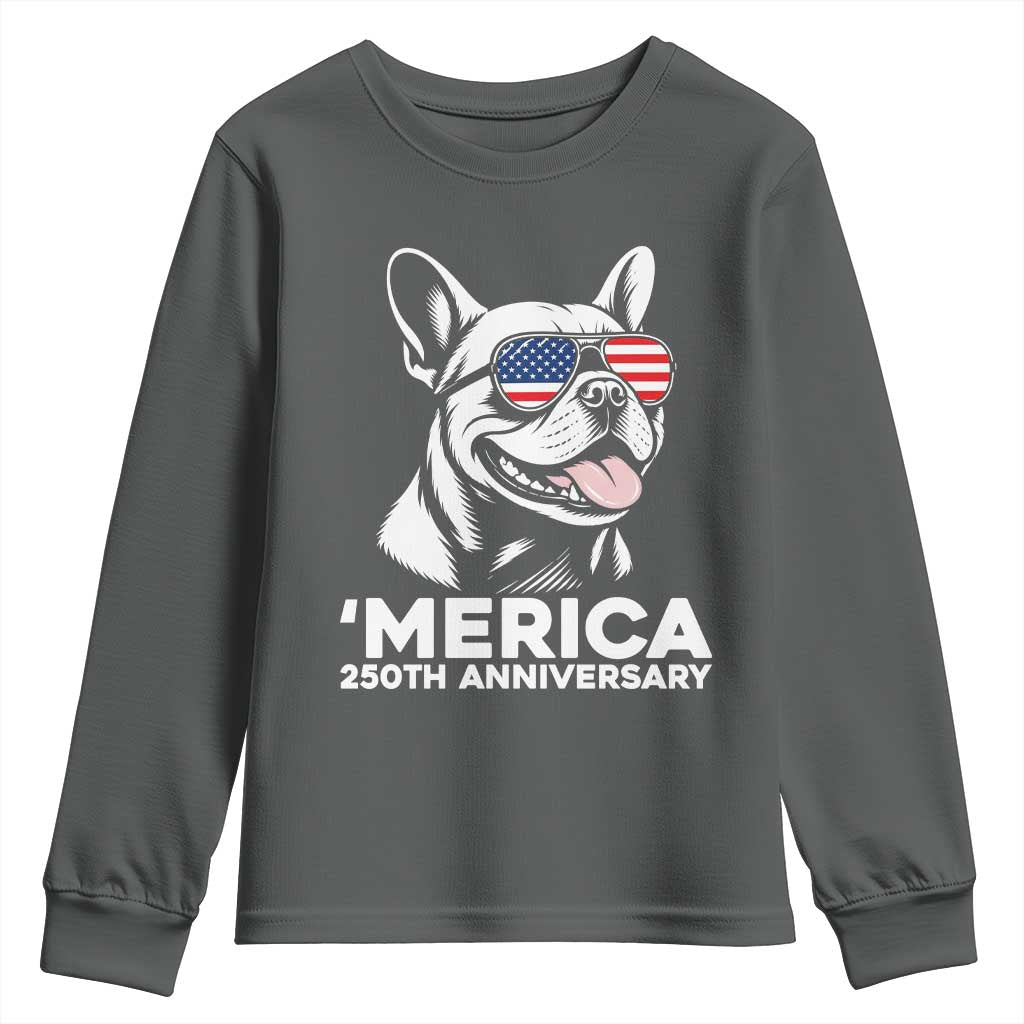 Merica French Bulldog Lover Youth Sweatshirt 250th Anniversary Gift