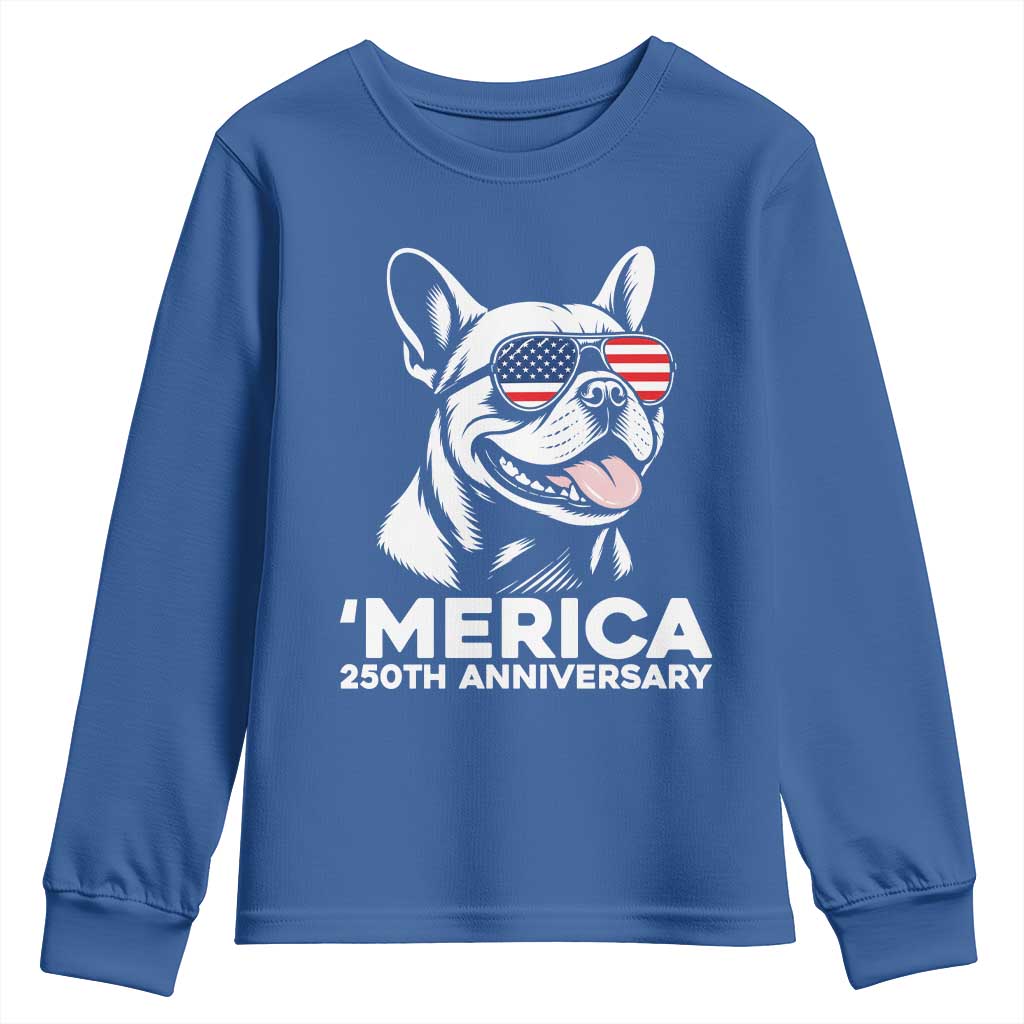 Merica French Bulldog Lover Youth Sweatshirt 250th Anniversary Gift
