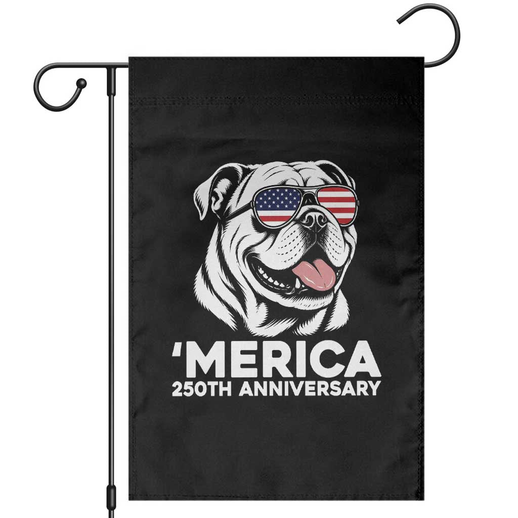 Merica English Bulldog Lover Garden Flag 250th Anniversary Gift