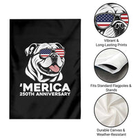 Merica English Bulldog Lover Garden Flag 250th Anniversary Gift
