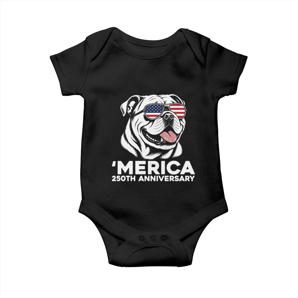 Merica English Bulldog Lover Baby Onesie 250th Anniversary Gift