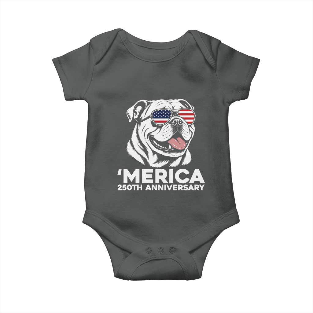Merica English Bulldog Lover Baby Onesie 250th Anniversary Gift