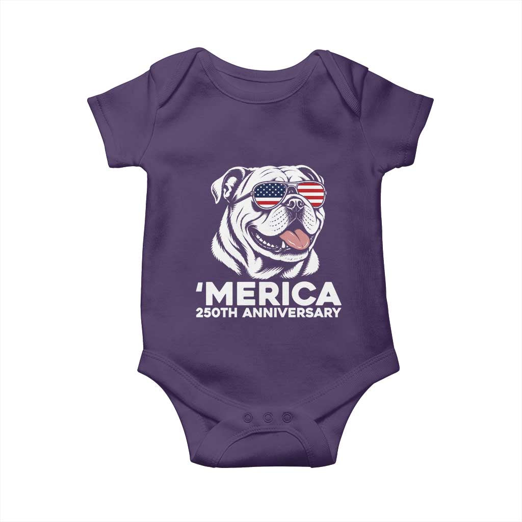 Merica English Bulldog Lover Baby Onesie 250th Anniversary Gift