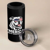 Merica English Bulldog Lover 4 in 1 Can Cooler Tumbler 250th Anniversary Gift