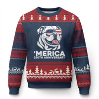 Merica English Bulldog Lover Ugly Christmas Sweater 250th Anniversary Gift