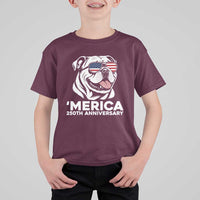 Merica English Bulldog Lover T Shirt For Kid 250th Anniversary Gift
