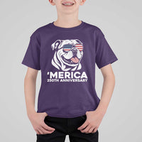 Merica English Bulldog Lover T Shirt For Kid 250th Anniversary Gift