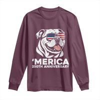 Merica English Bulldog Lover Long Sleeve Shirt 250th Anniversary Gift