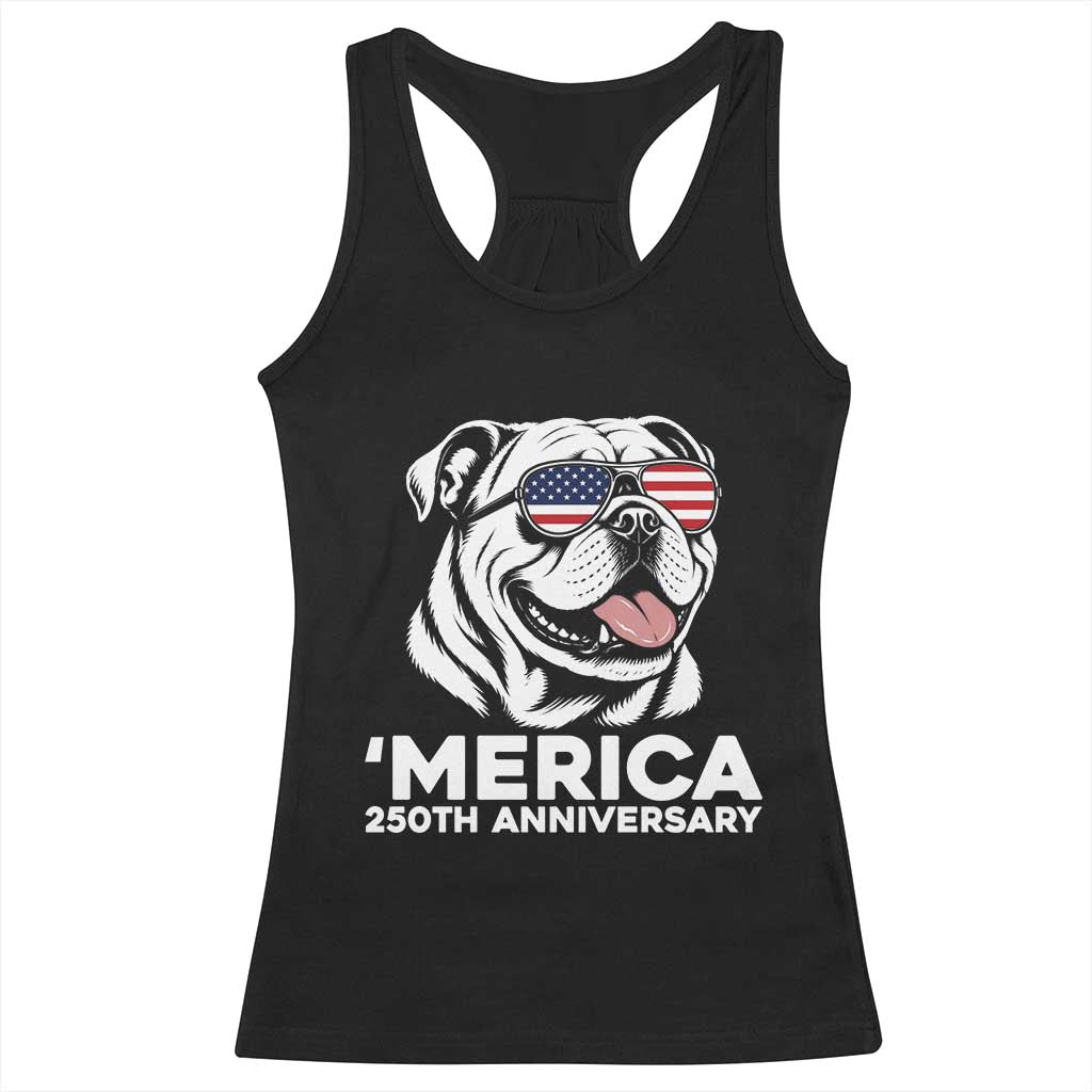 Merica English Bulldog Lover Racerback Tank Top 250th Anniversary Gift