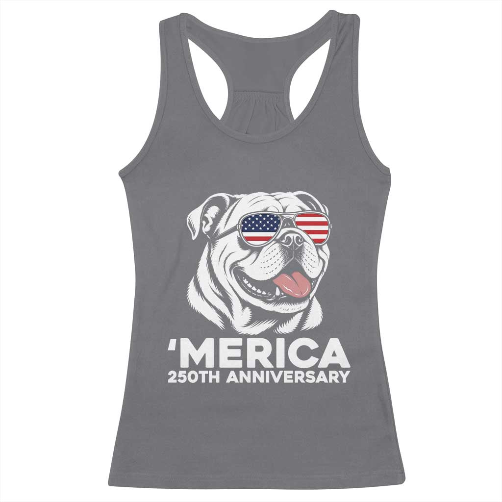 Merica English Bulldog Lover Racerback Tank Top 250th Anniversary Gift