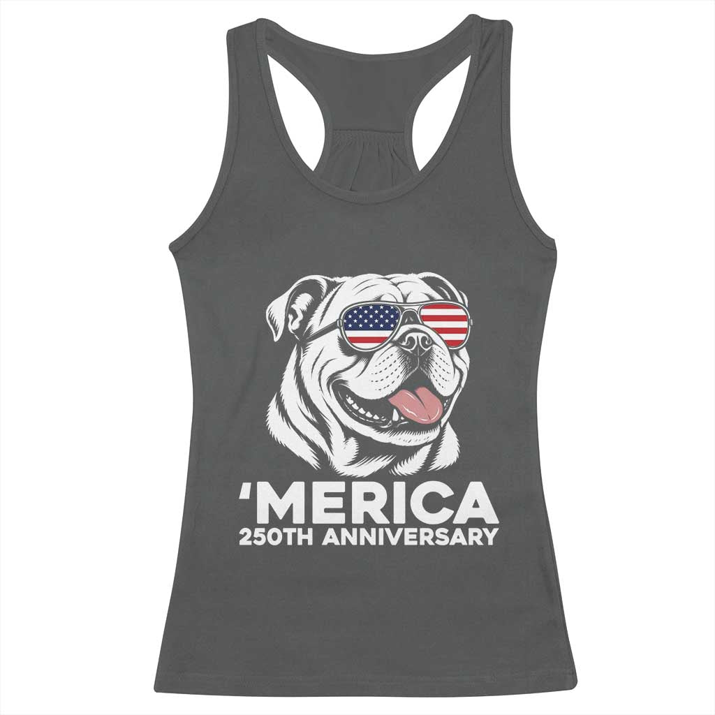 Merica English Bulldog Lover Racerback Tank Top 250th Anniversary Gift