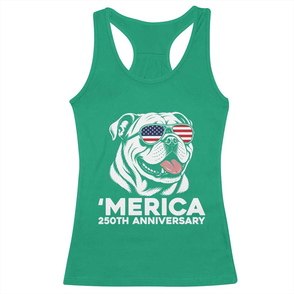 Merica English Bulldog Lover Racerback Tank Top 250th Anniversary Gift
