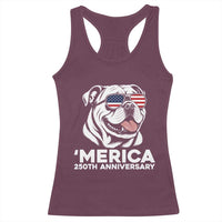 Merica English Bulldog Lover Racerback Tank Top 250th Anniversary Gift