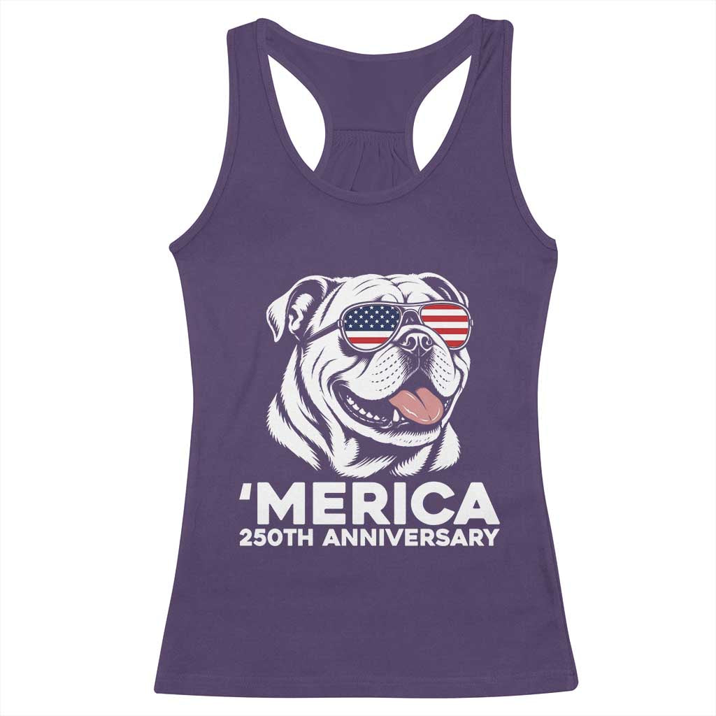 Merica English Bulldog Lover Racerback Tank Top 250th Anniversary Gift
