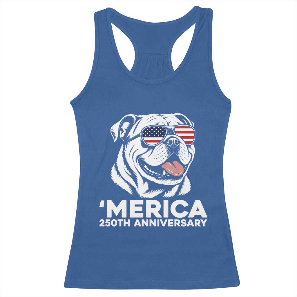 Merica English Bulldog Lover Racerback Tank Top 250th Anniversary Gift