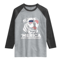 Merica English Bulldog Lover Raglan Shirt 250th Anniversary Gift