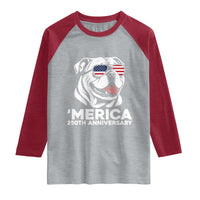 Merica English Bulldog Lover Raglan Shirt 250th Anniversary Gift