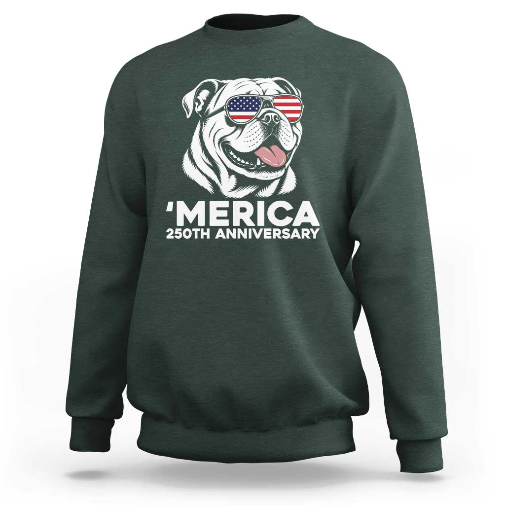 Merica English Bulldog Lover Sweatshirt 250th Anniversary Gift