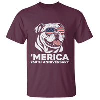 Merica English Bulldog Lover T Shirt 250th Anniversary Gift