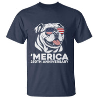 Merica English Bulldog Lover T Shirt 250th Anniversary Gift