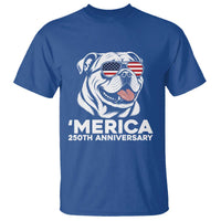 Merica English Bulldog Lover T Shirt 250th Anniversary Gift