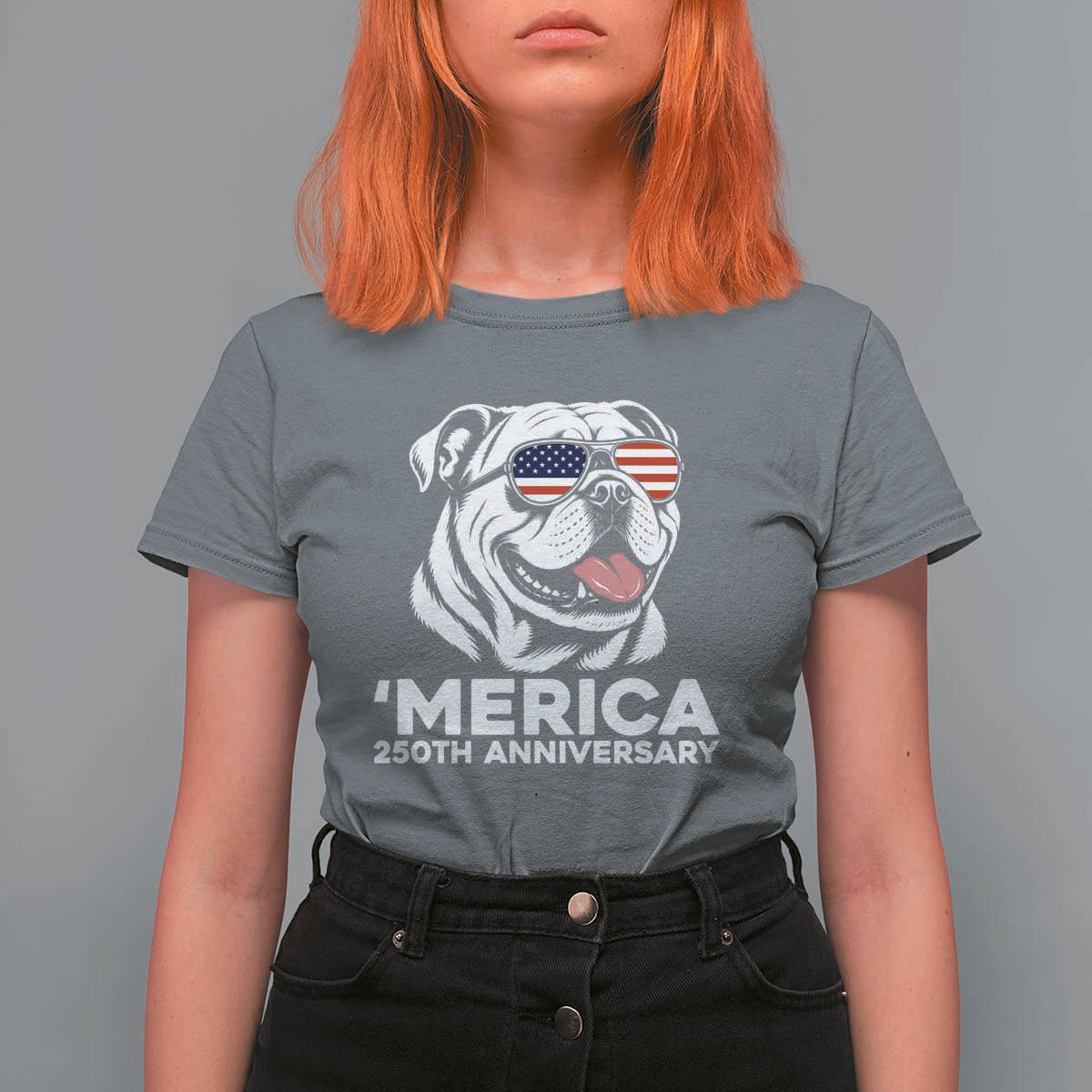 Merica English Bulldog Lover T Shirt For Women 250th Anniversary Gift