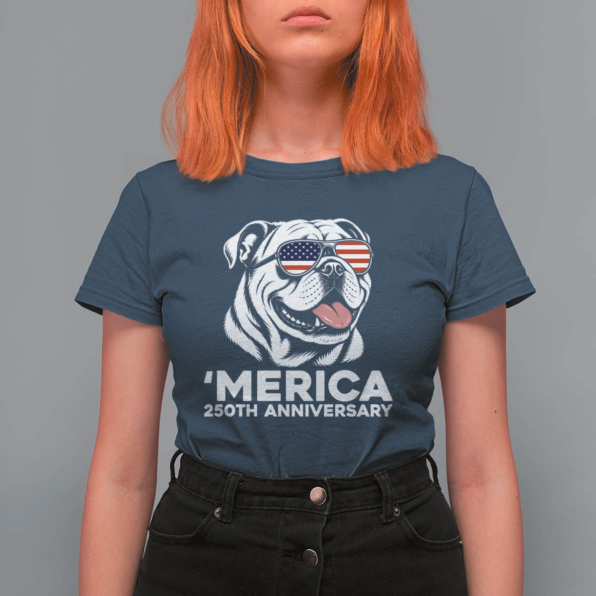 Merica English Bulldog Lover T Shirt For Women 250th Anniversary Gift