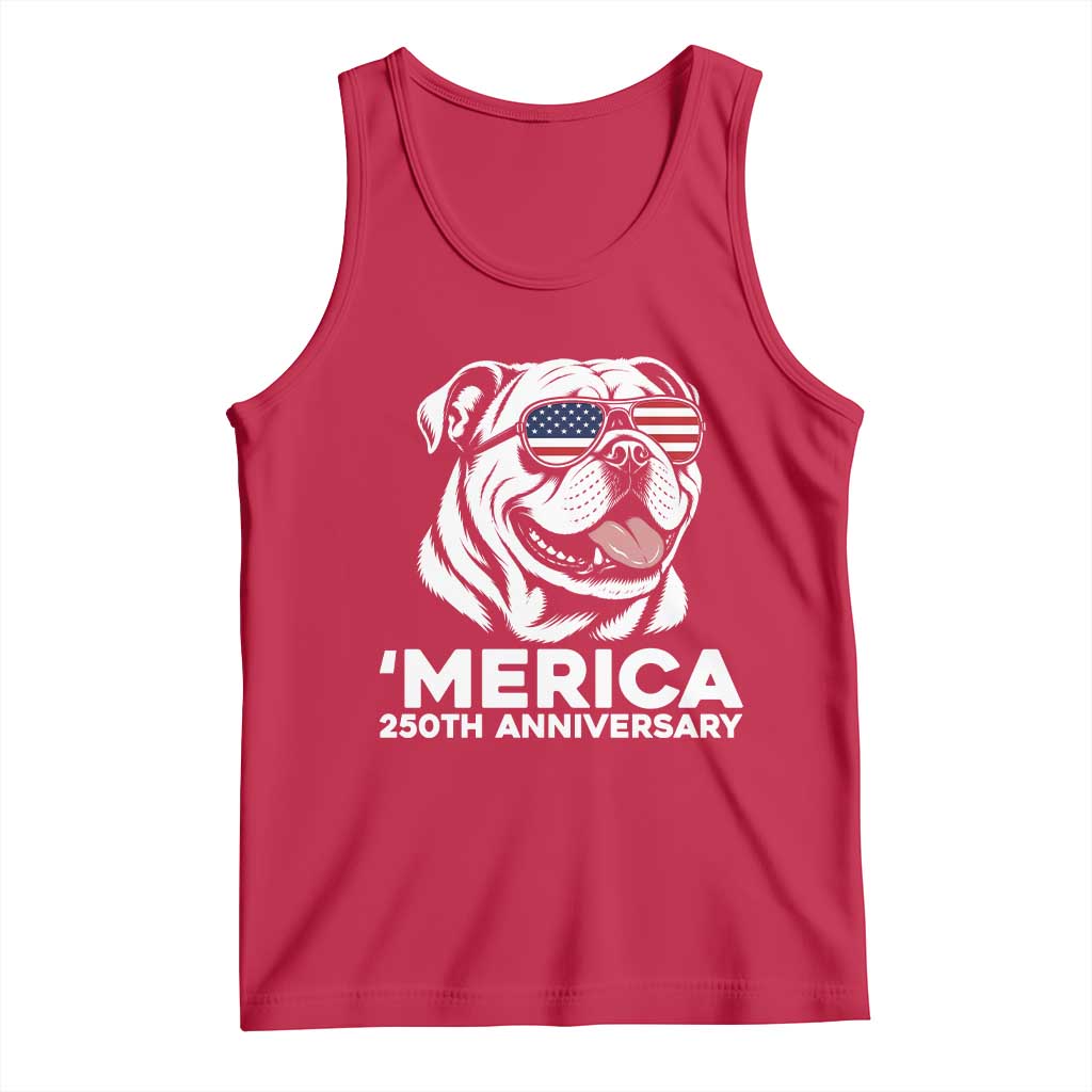 Merica English Bulldog Lover Tank Top 250th Anniversary Gift